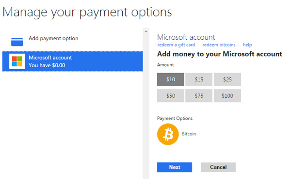 Bitcoin-Microsoft