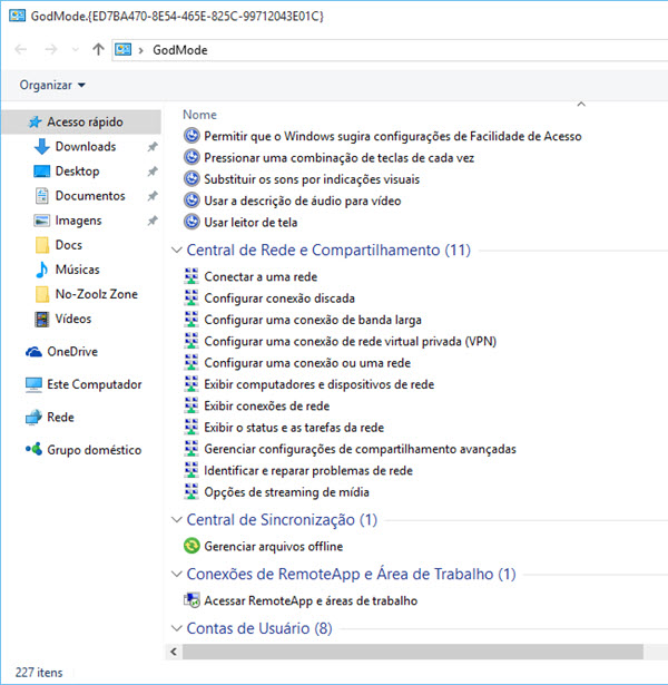 Windows 10 - GodMode
