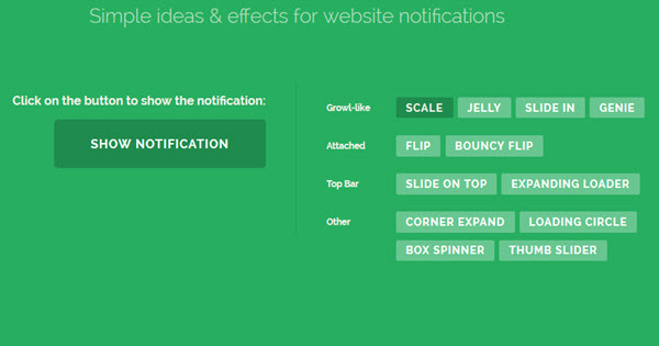 Jquery - Notification Styles Inspiration