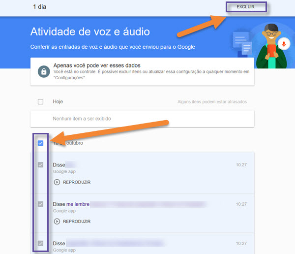 Google Now - Registros de voz