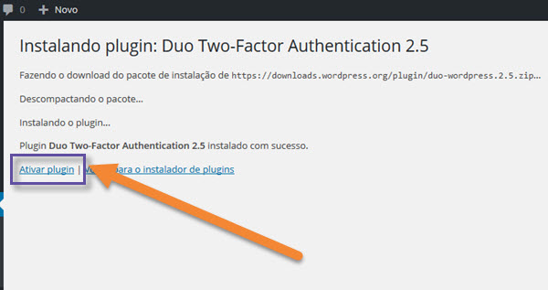 Instalando plugin Duo Two-Factor Authentication