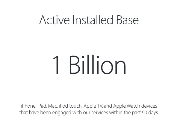 Apple - 1 bilhão dispositivos ativos