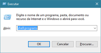 Windows 10 - Caixa de diálogo "Executar"