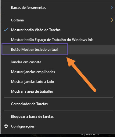 Windows 10 - Teclado virtual