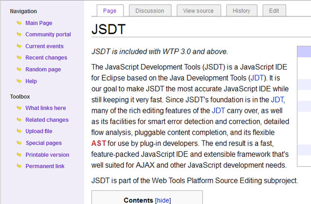 Eclipse JavaScript Development Tools